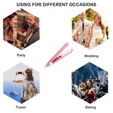 Portable 2-in-1 Hair Straightener & Curler – Ceramic Thermostatic Flat Iron for Wet & Dry Hair Styling | Ideal for Travel & Everyday Use (Random Color)
