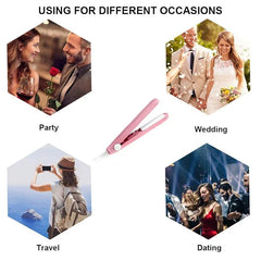 Portable 2-in-1 Hair Straightener & Curler – Ceramic Thermostatic Flat Iron for Wet & Dry Hair Styling | Ideal for Travel & Everyday Use (Random Color)