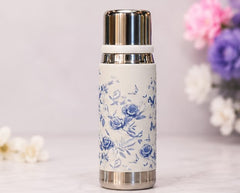 Premium Stainless Steel Water Bottle 550ml – Double Wall Vacuum Insulated Floral Flask | Hot & Cold Thermos with Cup Lid | BPA-Free Leak-Proof Bottle for Travel, Office & Gym (Random Color)