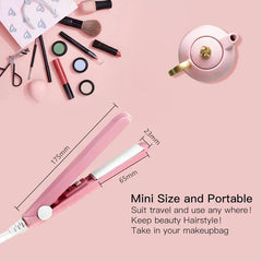 Portable 2-in-1 Hair Straightener & Curler – Ceramic Thermostatic Flat Iron for Wet & Dry Hair Styling | Ideal for Travel & Everyday Use (Random Color)